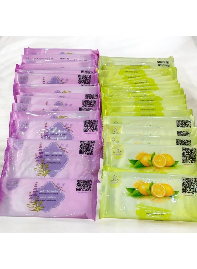 الخزامى منشفة مبللة منعشة برائحة الليمون 25قطعة و منشفة منعشة برائحة اللافندر25 قطعة - Image 4